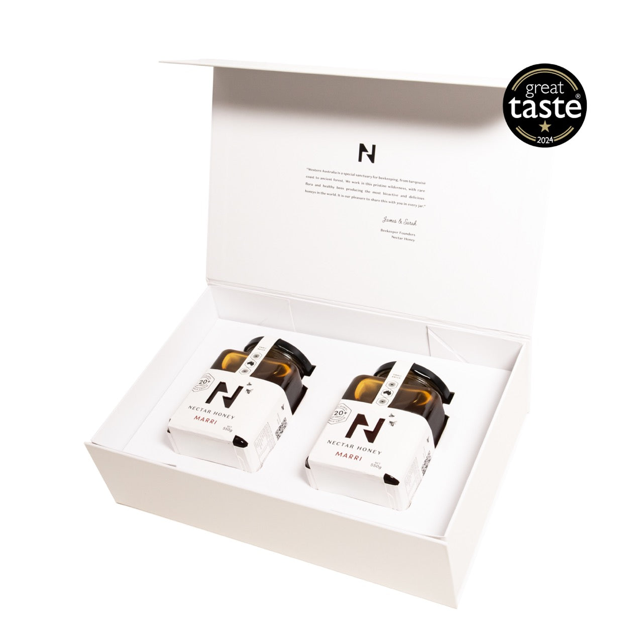 Two bottles of Nantucket Rum in a white box with 'Great Taste' award logo.