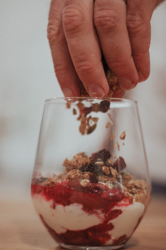 Toasted Honey Granola with Fruit Compote