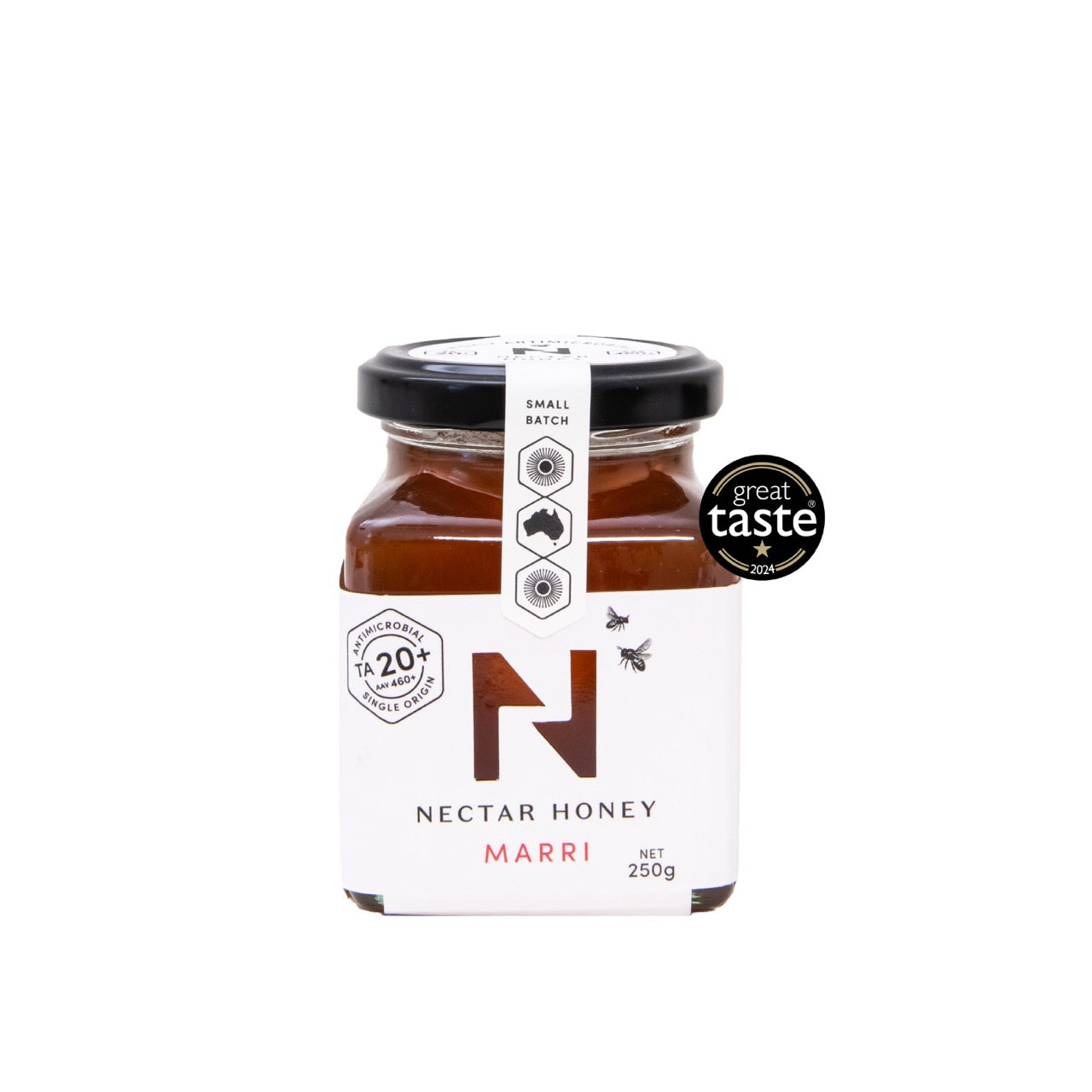 Jar of Marri Honey 250g. Great Taste Award 2024.